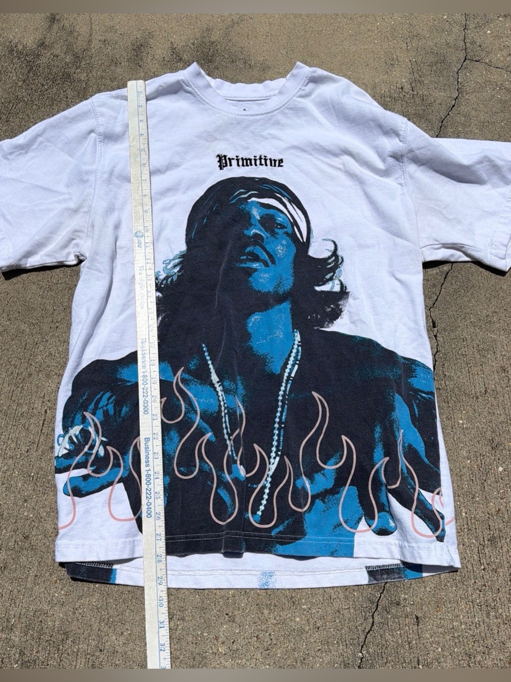 Primitive OutKast White Short-Sleeve Tee with Blue & Black Graphic on both sides - Picture 7 of 7